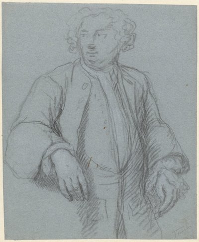Portret nieznanego mężczyzny w długim płaszczu, w trzech czwartych po lewej stronie autorstwa Cornelis Troost (attributed to)