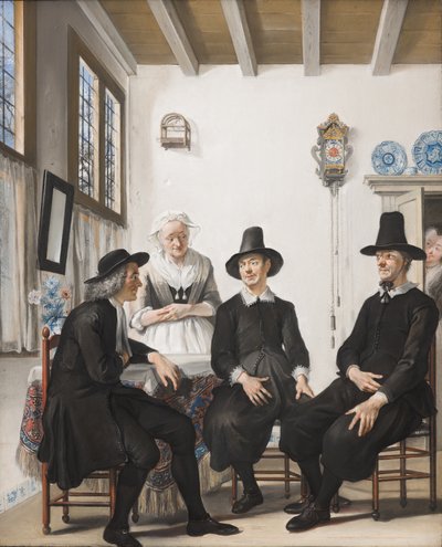 Saartje Jans zostaje poproszona o rękę w małżeństwie, 1738 autorstwa Cornelis Troost