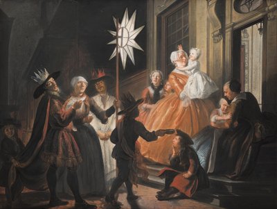 Śpiew wokół gwiazdy w dwunastą noc autorstwa Cornelis Troost