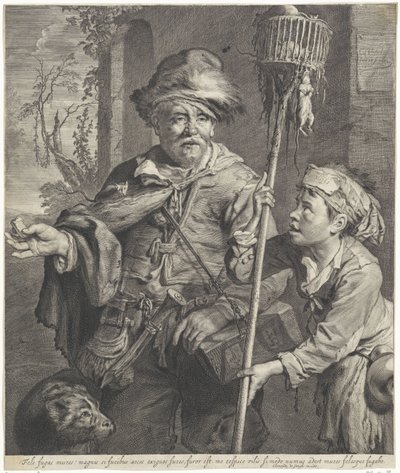 Pied Piper ze swoim sługą autorstwa Cornelis Visscher (II)