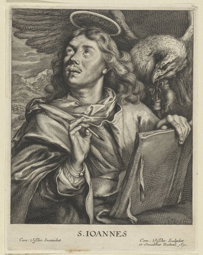 Ewangelista Jan S. IOANNES (tytuł na obiekcie) Vier Evangelisten (tytuł serii) autorstwa Cornelis Visscher (II)