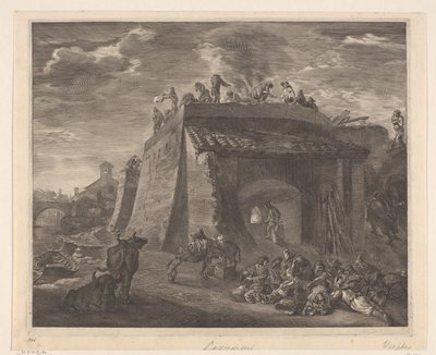 Grote kalkoven Chelatacje (tytuł serii) autorstwa Cornelis Visscher (II)