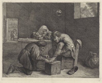 Mężczyzna u lekarza autorstwa Cornelis Visscher (II)