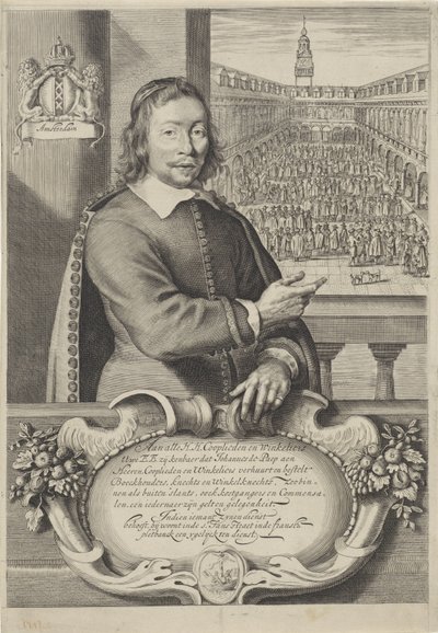 Wizytówka Johannesa de Paep autorstwa Cornelis Visscher (II)