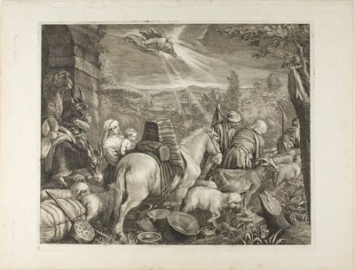 Abraham opuszcza Haran (Powołanie Abrahama) autorstwa Cornelis Visscher