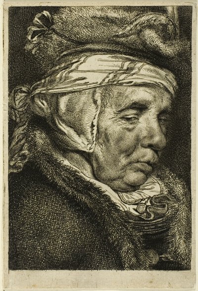 Głowa starej kobiety autorstwa Cornelis Visscher