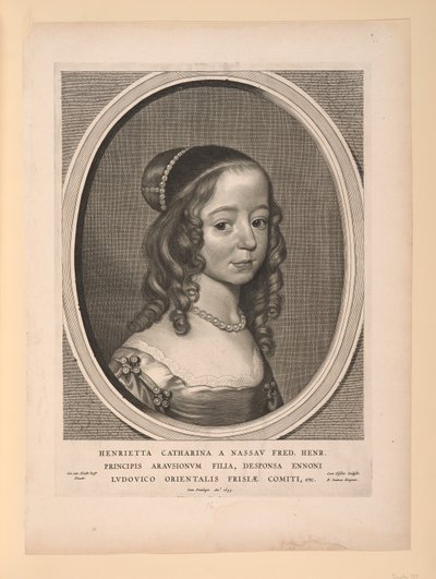 Henrietta Catharina, księżniczka Orange Nassau, z Dziewięciu portretów autorstwa Cornelis Visscher