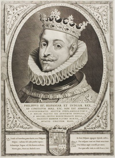 Filip III, król Hiszpanii, od Principes Hollandiae, Zelandiae, et Frisiae autorstwa Cornelis Visscher