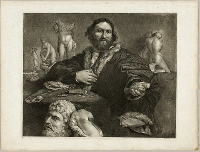Portret Andrei Odoni, z gabinetu Reynsta; Gabinet Reynst: Ryciny różnych obrazów namalowanych przez znanych artystów autorstwa Cornelis Visscher