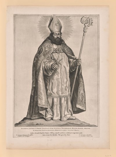Święty Fryderyk z Utrechtu, ze Świętych Niderlandów Północnych i Południowych autorstwa Cornelis Visscher