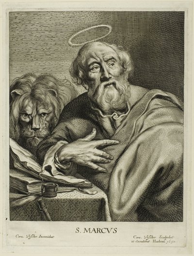 Święty Marek, z Czterech Ewangelistów autorstwa Cornelis Visscher