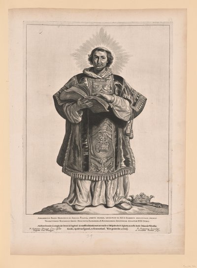 Święty Werenfridus, ze Świętych Północnych i Południowych Niderlandów autorstwa Cornelis Visscher