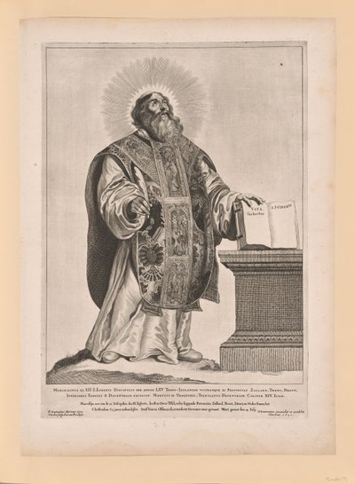 Święty Wulfram, ze świętych północnych i południowych Niderlandów autorstwa Cornelis Visscher