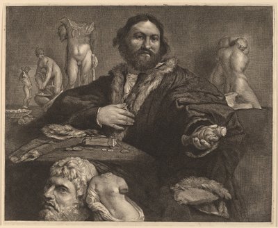 Andrea Odoni autorstwa Cornelis Visscher after Lorenzo Lotto
