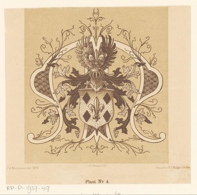 Herb heraldyczny rodziny Van Mansvelt autorstwa Cornelis Willem Hendrik Verster van Wulverhorst