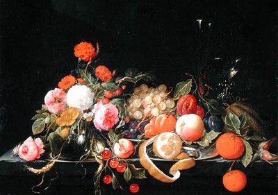 Kwiaty i martwa natura (olej na płótnie) autorstwa Cornelis de Heem