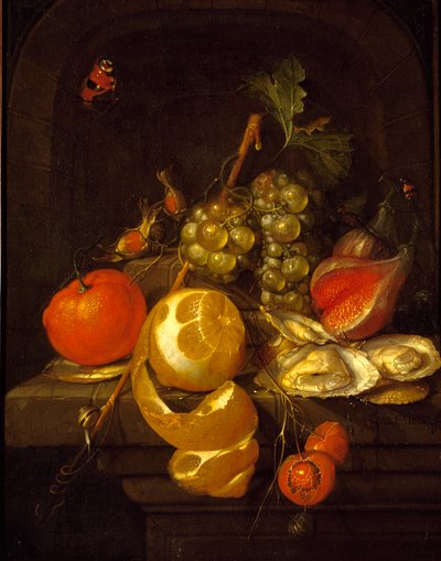 Martwa natura z owocami i ostrygami, połowa XVI wieku autorstwa Cornelis de Heem