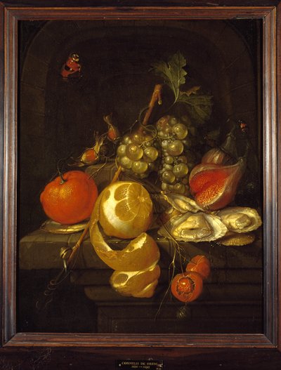 Martwa natura z owocami i ostrygami, poł. 1650 r. autorstwa Cornelis de Heem