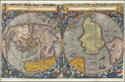 Hemispheriu ab Aequinoctiali Linea, ad Circulu Poli Atarctici - kolorowy autorstwa Cornelis de Jode