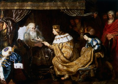 Dawid przedstawiający berło Salomonowi, początek XVII wieku autorstwa Cornelis de Vos