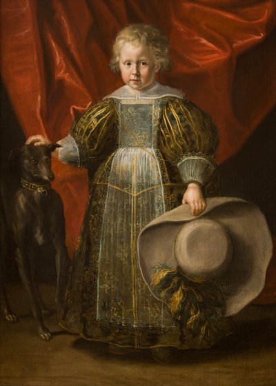 Portret chłopca z psem, ok. 1620 r. (olej na płótnie) autorstwa Cornelis de Vos