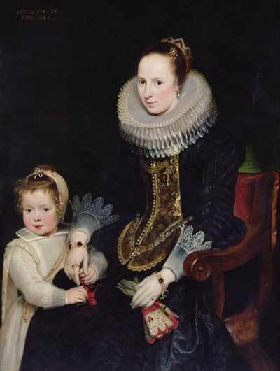 Portret damy i jej córki (olej na panelu) autorstwa Cornelis de Vos