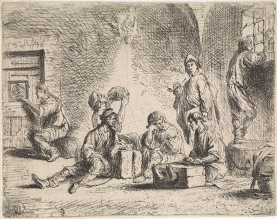Więźniowie w lochach Sceny gatunkowe (tytuł serialu) autorstwa Cornelis de Wael