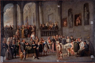 „Odwiedź chorych” Obraz Cornelisa De Waela (1592-1667) (ec flam) po 1625 Dim 100x150 cm Genes, Musei di Strada Nuova (dawniej Palazzo Bianco) autorstwa Cornelis de Wael