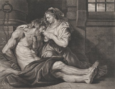 Cimon i Pero, ca. 1650-80. autorstwa Cornelis van Caukercken