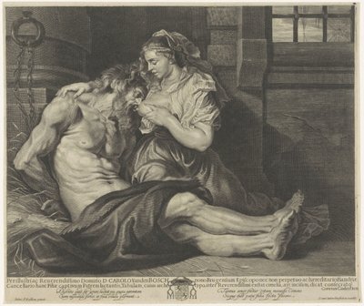 Cimon w Pero (Caritas Romana) autorstwa Cornelis van Caukercken