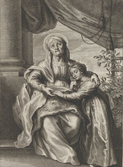 Wychowanie Matki Boskiej, ze św. 1645-78. autorstwa Cornelis van Caukercken