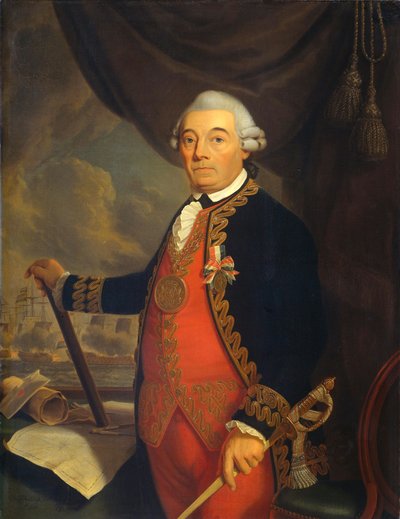 Portret Johana Arnolda Zoutmana (1724-1793), wiceadmirała.[1]  Alternatywne tytuły:   Johan Arnold Zoutman (1724-93). Wiceadmirał. [2] Jan Arnold Zoutman. [2] autorstwa Cornelis van Cuylenburgh