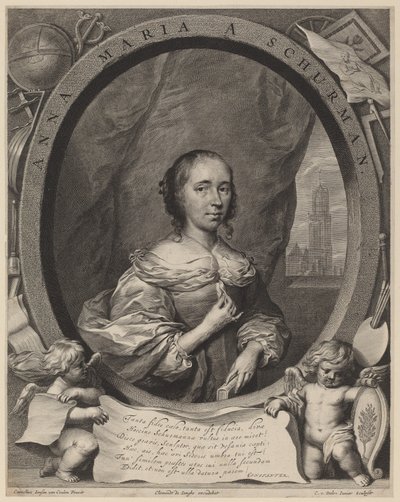 Anna Maria van Schurman autorstwa Cornelis van Dalen the Younger, after Cornelis Jonson