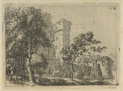Ruiny zamku Duurstede autorstwa Cornelis van Hardenbergh