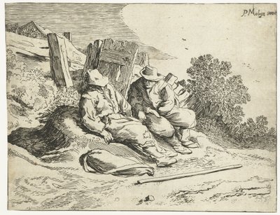 Rolnicy przy drodze Cztery krajobrazy (tytuł serii) autorstwa Cornelis van Kittensteyn (attributed to)