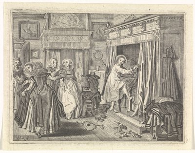 scena w sypialni autorstwa Cornelis van Kittensteyn