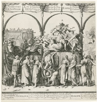Triumfalna procesja Wilhelma Orańskiego, płyta a Currus triumphalis Illustris / Triumfalna procesja Wilhelma Orańskiego (tytuł serii) autorstwa Cornelis van Kittensteyn