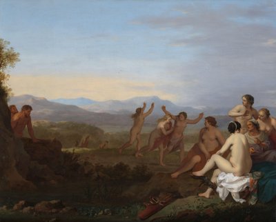 Satyry szpiegują nimfy Satyry podglądające nimfy autorstwa Cornelis van Poelenburch