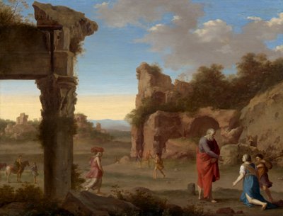 Prorok Eliasz i wdowa z Sarepty, ok. 1630 r. autorstwa Cornelis van Poelenburgh or Poelenburch