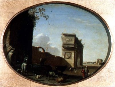 Ruiny Rzymu autorstwa Cornelis van Poelenburgh or Poelenburch