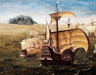 Flota portugalska, kopia obrazu Cornelisa Anthonisza On (1499-1557) autorstwa Cornelisz Anthonisz