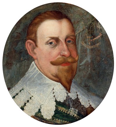 Gustaw II Adolf (1594-1632), znany jako Wielki lub Lew Północy, król Szwecji - Obraz Corneliusa Arendtza (1590-1655), olej na płótnie (26x23,5 cm) autorstwa Cornelius Arendtz
