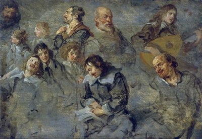 Studia męskich głów autorstwa Schuta, Cornelisa (1597-1655) autorstwa Cornelius I Schut