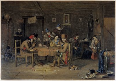 Francuscy osadnicy w Kanadzie gra w karty - obraz Krieghoff autorstwa Cornelius Krieghoff