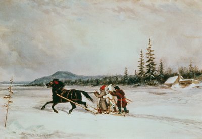 Mieszkańcy sanie, ok. 1855 autorstwa Cornelius Krieghoff
