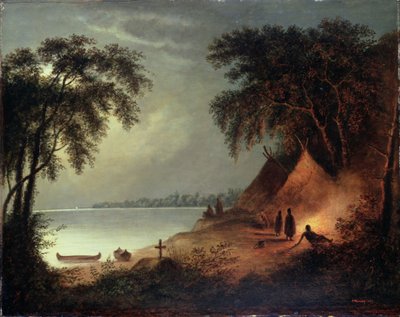 Pogrzeb indyjski autorstwa Cornelius Krieghoff
