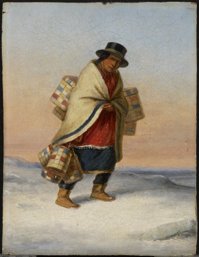 Sprzedawca koszyków, ok.1850 autorstwa Cornelius Krieghoff