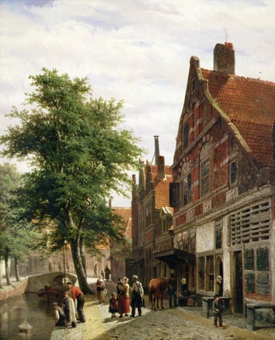 Zuiderhavendijk, Enkhuizen latem autorstwa Cornelius Springer