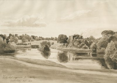 Betley Hall: rysunek w sepii, październik 1820 autorstwa Cornelius Varley