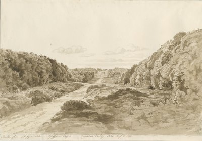 Chillington Hall: rysunek w sepii, 1820 autorstwa Cornelius Varley